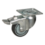 zwenkwiel grijs rubber met rem-3 zwenkwiel grijs rubber met rem-3