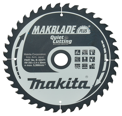 Cirkelzaagblad Hm Makita - 255X2.4X30MM 40T ATAF Cirkelzaagblad Hm Makita - 255X2.4X30MM 40T ATAF