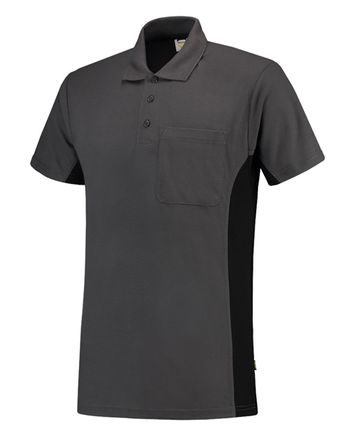 Poloshirt Bicolor Borstzak Tricorp - 202002 DONKERGRIJS/ZWART L Poloshirt Bicolor Borstzak Tricorp - 202002 DONKERGRIJS/ZWART L