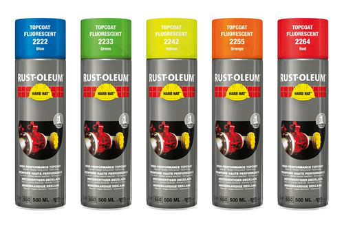 Deklaag Hardhat Rust-Oleum - 2242 500ML FLUOR GEEL Deklaag Hardhat Rust-Oleum - 2242 500ML FLUOR GEEL