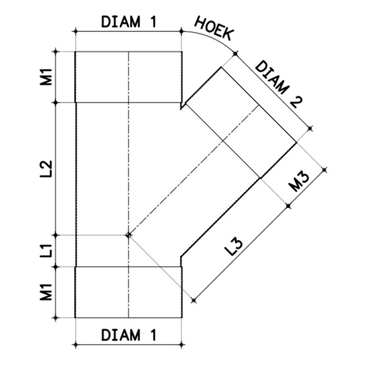T-stuk pvc grijs rwa T-stuk pvc grijs rwa