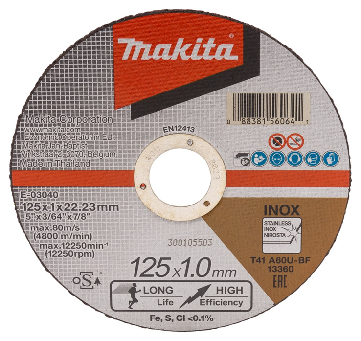 doorslijpschijfset staal/rvs makita doorslijpschijfset staal/rvs makita