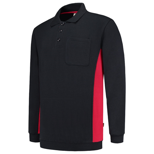 Polosweater Bicolor Borstzak Tricorp - 302001 NAVY/ROOD XL Polosweater Bicolor Borstzak Tricorp - 302001 NAVY/ROOD XL