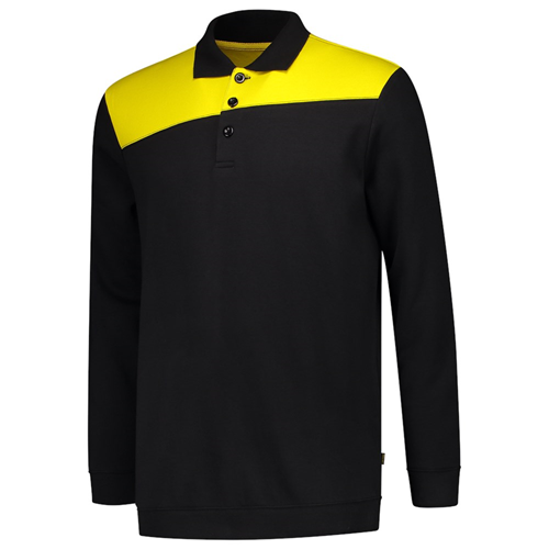 Polosweater Bicolor Naden Tricorp - 302004 ZWART/GEEL XS Polosweater Bicolor Naden Tricorp - 302004 ZWART/GEEL XS