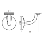 leuninghouder aluminium f1 hermeta-3 leuninghouder aluminium f1 hermeta-3