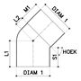 bocht pvc grijs rwa-4 bocht pvc grijs rwa-4