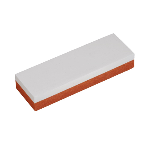 Wetsteen Combinatie Fijn/Grof Flexovit - 150x50x25MM K280/120 (FEPA/EU) WIT/ROZE Wetsteen Combinatie Fijn/Grof Flexovit - 150x50x25MM K280/120 (FEPA/EU) WIT/ROZE