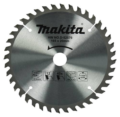 Cirkelzaagblad Hm Makita - 165X2.0X20MM 40T 0 Cirkelzaagblad Hm Makita - 165X2.0X20MM 40T 0