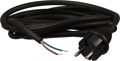 Vervangingssnoer Neopreen - 2X1.0MM2 ZWART  3M  IP44 Vervangingssnoer Neopreen - 2X1.0MM2 ZWART  3M  IP44