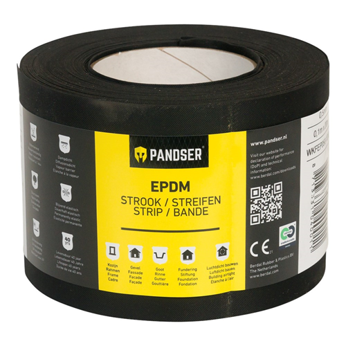 Stroken Epdm Folie Zwart Pandser -  100X0.5MM 20M Stroken Epdm Folie Zwart Pandser -  100X0.5MM 20M
