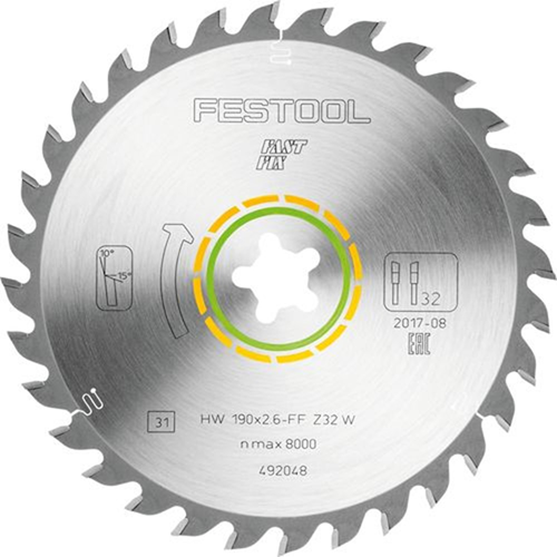 Cirkelzaagblad Hm Festool - 190X2.6MM FF 32W Cirkelzaagblad Hm Festool - 190X2.6MM FF 32W