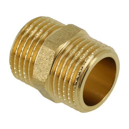 Nippel Dubbel Messing - 1/2'' BU Nippel Dubbel Messing - 1/2'' BU