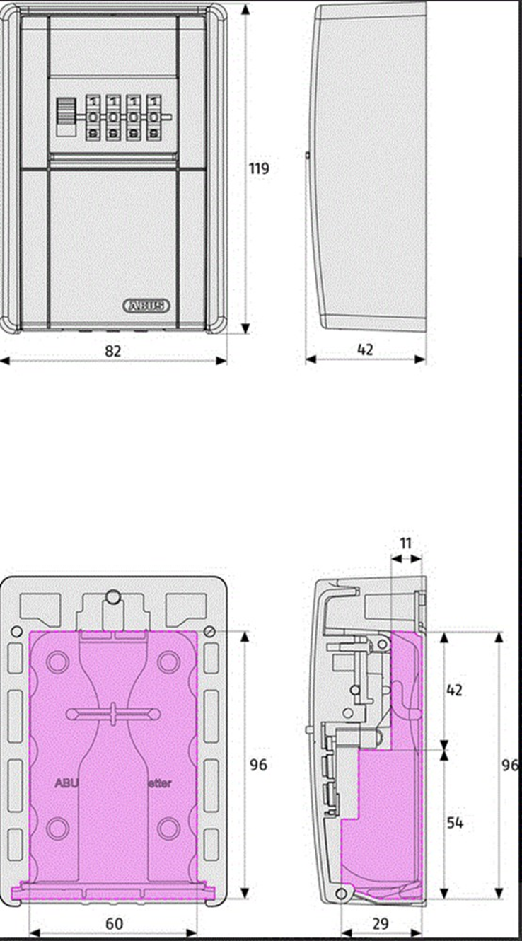 code sleutelkastje metaal/zamac abus code sleutelkastje metaal/zamac abus