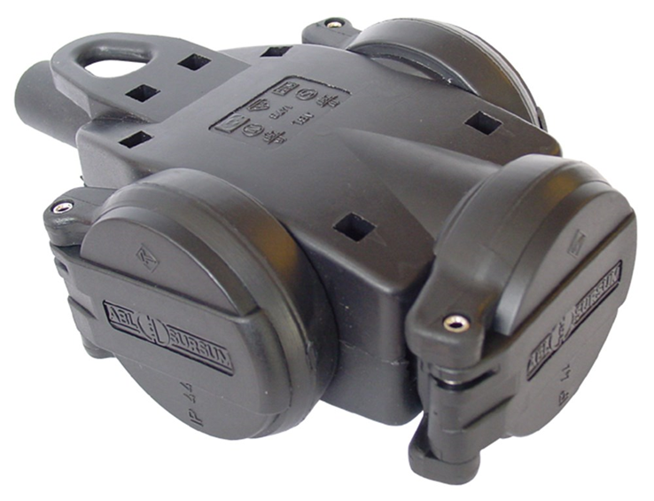 verdeelblok rubber 3-voudig zonder kabel verdeelblok rubber 3-voudig zonder kabel