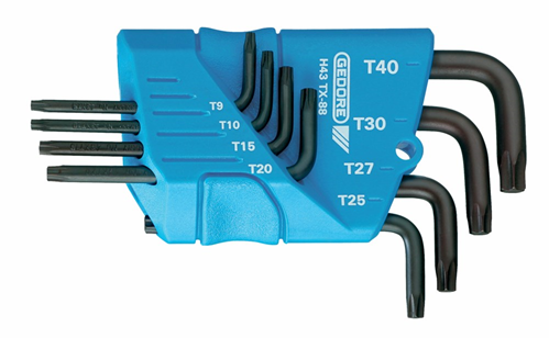 Stiftsleutelset Torx Gedore - H43 TX-88 8-DELIG T9-T40 Stiftsleutelset Torx Gedore - H43 TX-88 8-DELIG T9-T40