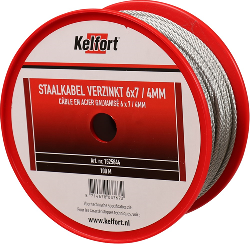 Staalkabel Elvz -  4.0MM 100M Staalkabel Elvz -  4.0MM 100M