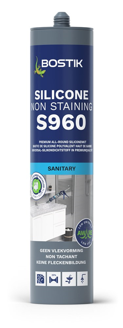 Siliconenkit Ns Bostik - S960 310ML TRANSPARANT/GRIJS Siliconenkit Ns Bostik - S960 310ML TRANSPARANT/GRIJS