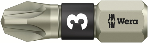 Schroefbit Pozidriv Rvs Wera - 3855/1 TS PZ3 25MM 1/4'' Schroefbit Pozidriv Rvs Wera - 3855/1 TS PZ3 25MM 1/4''