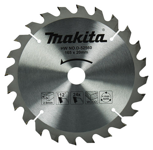 Cirkelzaagblad Hm Makita - 165X2.0X20MM 24T 0 Cirkelzaagblad Hm Makita - 165X2.0X20MM 24T 0