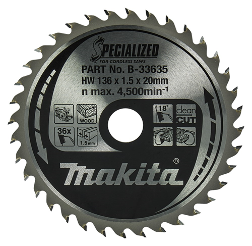 Cirkelzaagblad Hm Makita - 136X1.5X20MM 36T ATAF Cirkelzaagblad Hm Makita - 136X1.5X20MM 36T ATAF