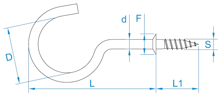 schroefhaak met borst vermessingd schroefhaak met borst vermessingd