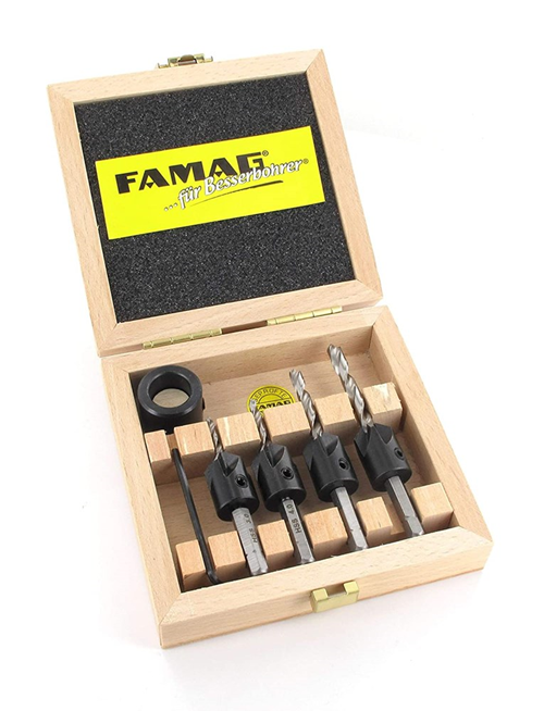 Opsteekverzinkboorset Ws Famag - 5-DELIG 1/4" 3.0-6.0MM  90° Opsteekverzinkboorset Ws Famag - 5-DELIG 1/4" 3.0-6.0MM  90°