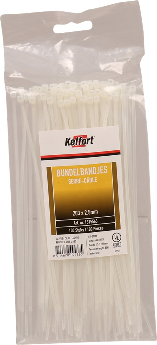 Kabelbindband Naturel Kelfort - 2.5X155MM Kabelbindband Naturel Kelfort - 2.5X155MM