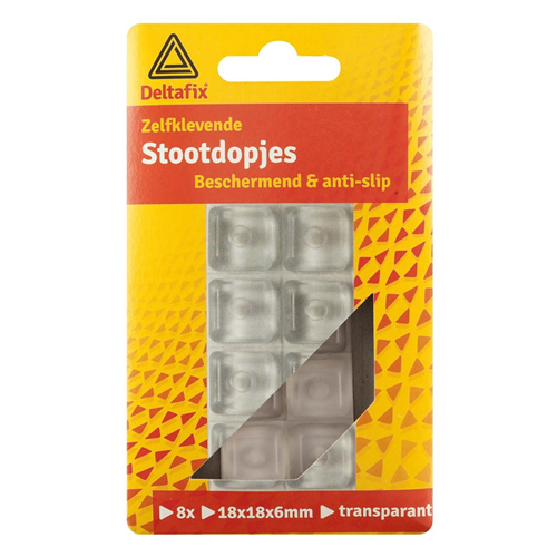 Stootdopjes Deltafix - 18X18X 6MM TRANSPARANT Stootdopjes Deltafix - 18X18X 6MM TRANSPARANT