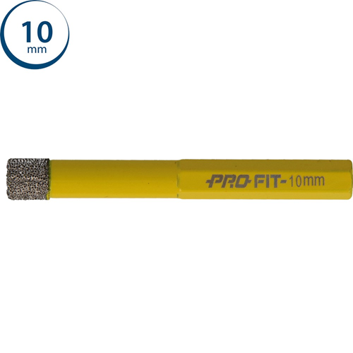 Diamantboor Diamond Dry Profit - Ø10MM HEX 8MM Diamantboor Diamond Dry Profit - Ø10MM HEX 8MM
