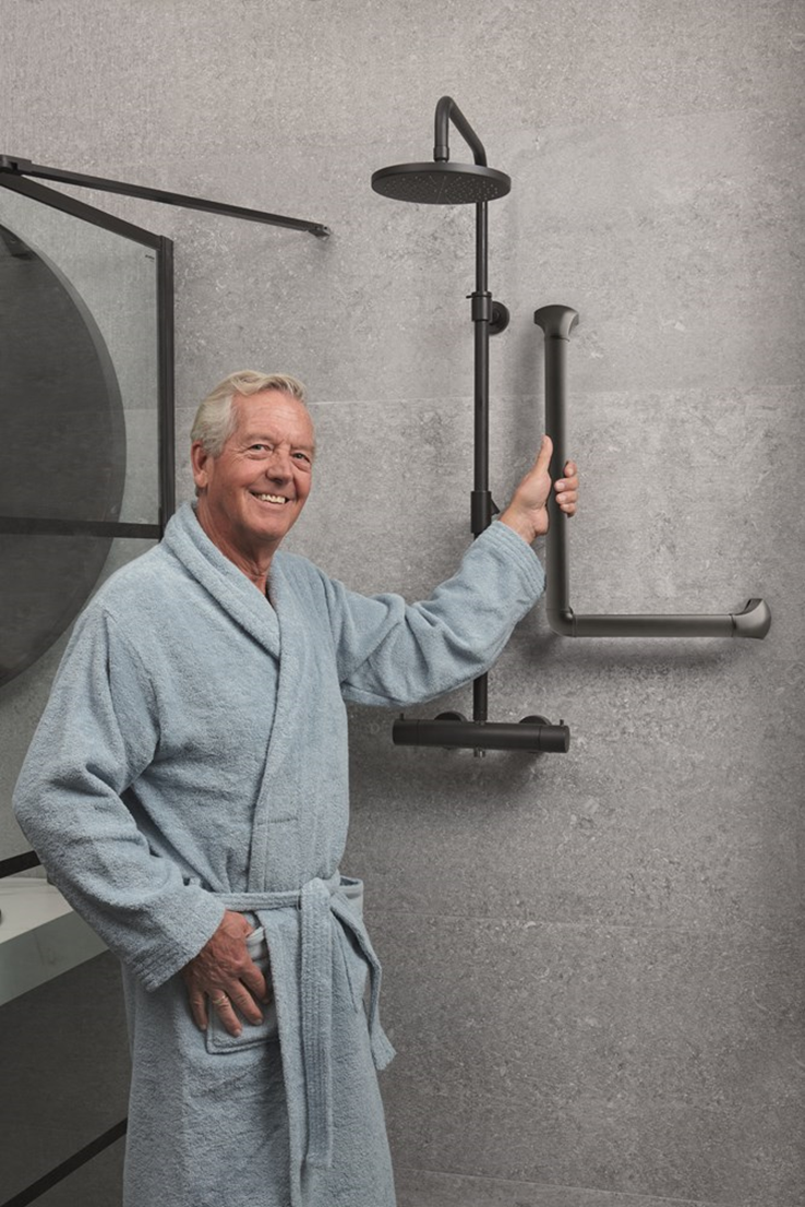 wandbeugel zwart/aluminium secucare wandbeugel zwart/aluminium secucare