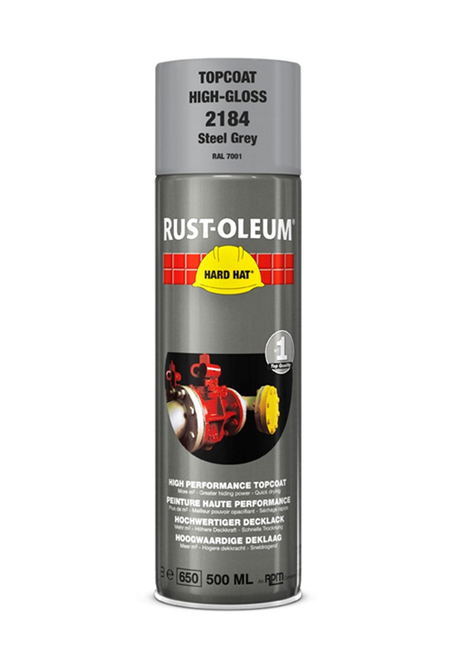 Deklaag Hardhat Rust-Oleum - 2184 500ML RAL 7001 STAALGRIJS Deklaag Hardhat Rust-Oleum - 2184 500ML RAL 7001 STAALGRIJS