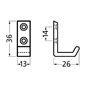 handdoekhaak aluminium f1 hermeta-5 handdoekhaak aluminium f1 hermeta-5