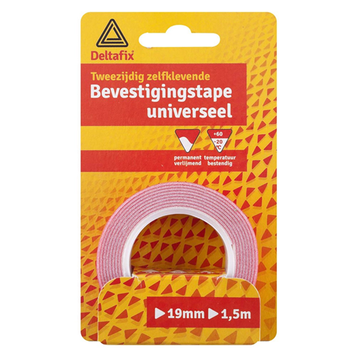 Foamtape Dubbelzijdig Deltafix - 19X1MM 1.5M WIT Foamtape Dubbelzijdig Deltafix - 19X1MM 1.5M WIT