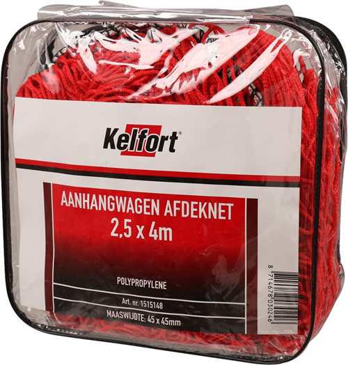 Veiligheidsnet Aanhanger Polypropyleen - 2.50X4.00M ROOD Veiligheidsnet Aanhanger Polypropyleen - 2.50X4.00M ROOD