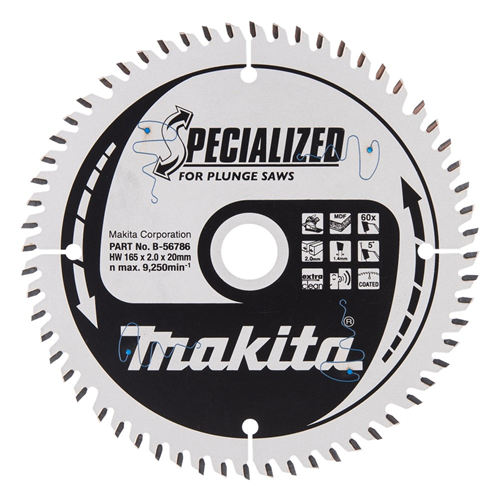 Cirkelzaagblad Hm Makita - 165X2.0X20MM 60T HM-TCT Cirkelzaagblad Hm Makita - 165X2.0X20MM 60T HM-TCT
