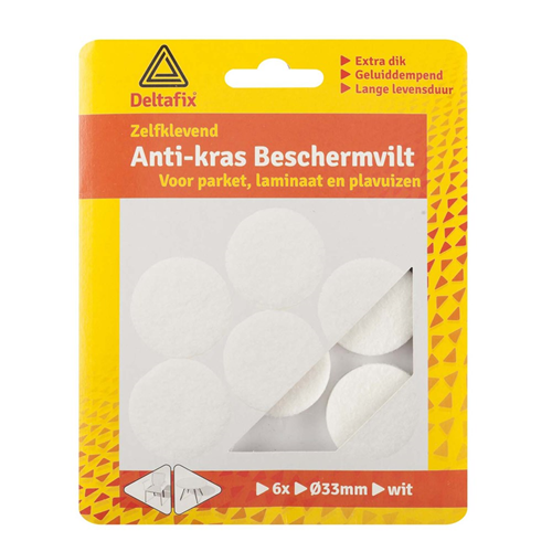 Anti-Krasvilt Deltafix - Ø33MM WIT SET à 6 STUKS Anti-Krasvilt Deltafix - Ø33MM WIT SET à 6 STUKS