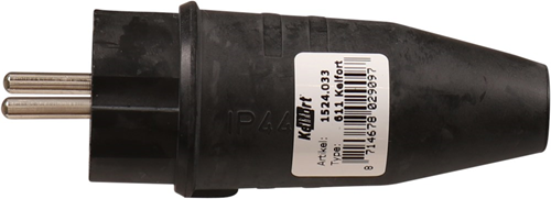 Stekker Rubber Kelfort - 230V 16A 3P ZWART IP44 Stekker Rubber Kelfort - 230V 16A 3P ZWART IP44