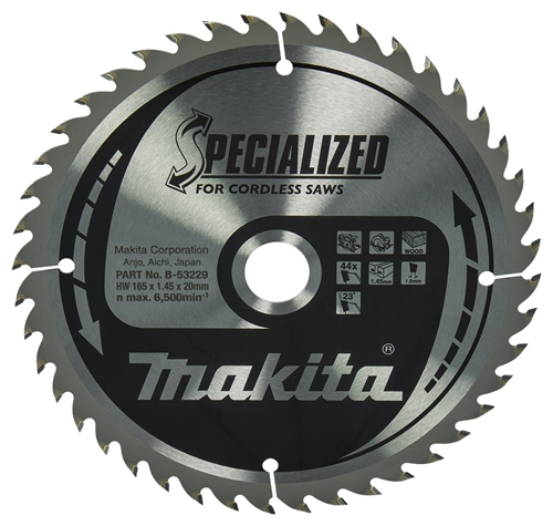 Cirkelzaagblad Hm Makita - 165X1.45X20MM 44T MATAFR Cirkelzaagblad Hm Makita - 165X1.45X20MM 44T MATAFR