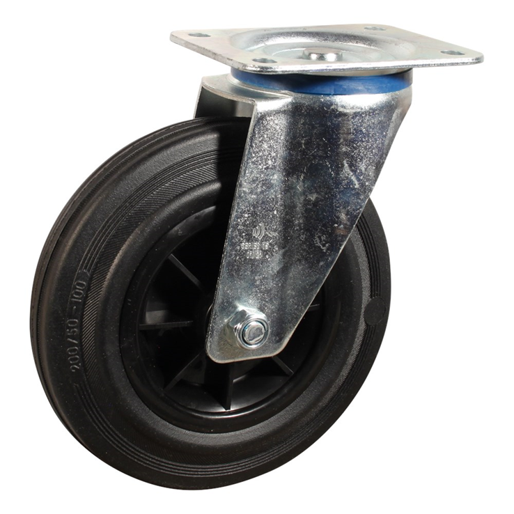 zwenkwiel zwart volrubber zwenkwiel zwart volrubber