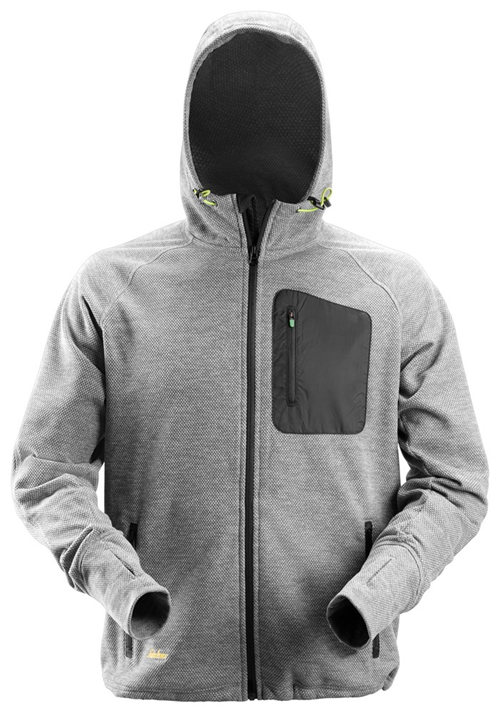 Fleece Hoodie Snickers - 8041 GRIJS/ZWART XL Fleece Hoodie Snickers - 8041 GRIJS/ZWART XL