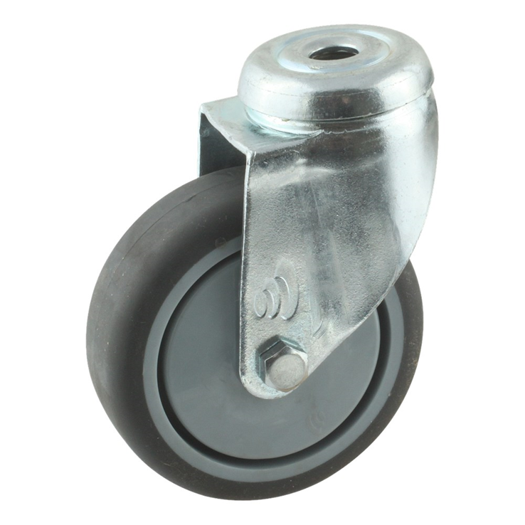 zwenkwiel grijs rubber met gat zwenkwiel grijs rubber met gat
