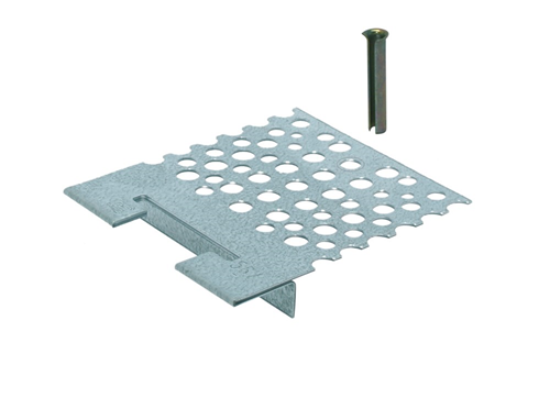 Randbeveiligings-Spijkerplaat Sv - 117X126X1.5MM +SPANHULS 8X70MM Randbeveiligings-Spijkerplaat Sv - 117X126X1.5MM +SPANHULS 8X70MM