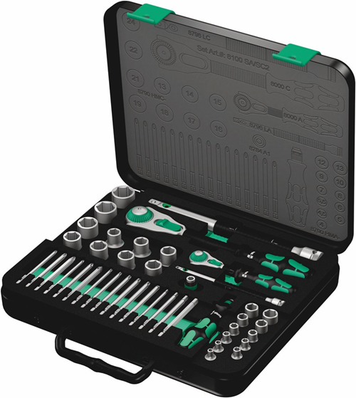 Dopsleutelset Zyklop Speedratel Wera - 42-DELIG 8100 1/4'' + 1/2'' Dopsleutelset Zyklop Speedratel Wera - 42-DELIG 8100 1/4'' + 1/2''