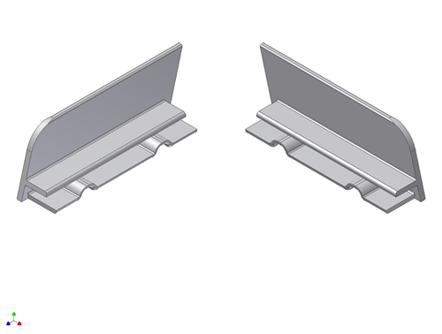 Kopschot Aluminium Brute -  60MM LINKS/RECHTS SET à 2 ST. Kopschot Aluminium Brute -  60MM LINKS/RECHTS SET à 2 ST.