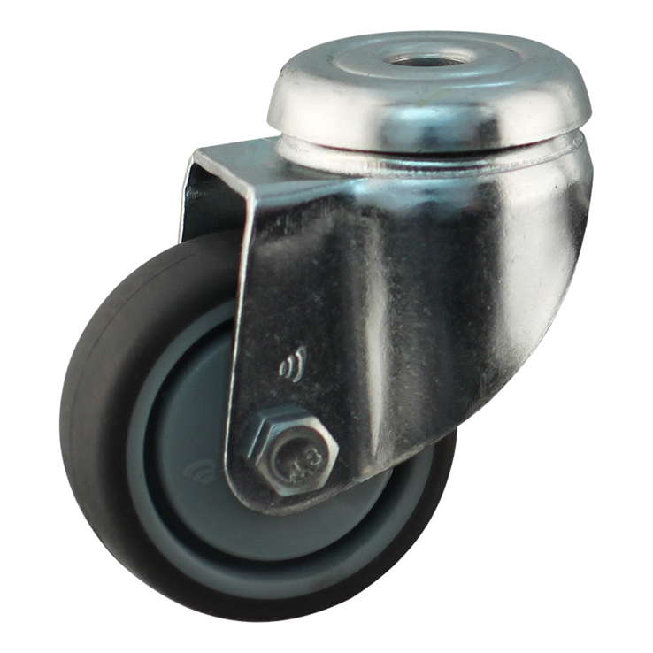 zwenkwiel grijs rubber met gat zwenkwiel grijs rubber met gat