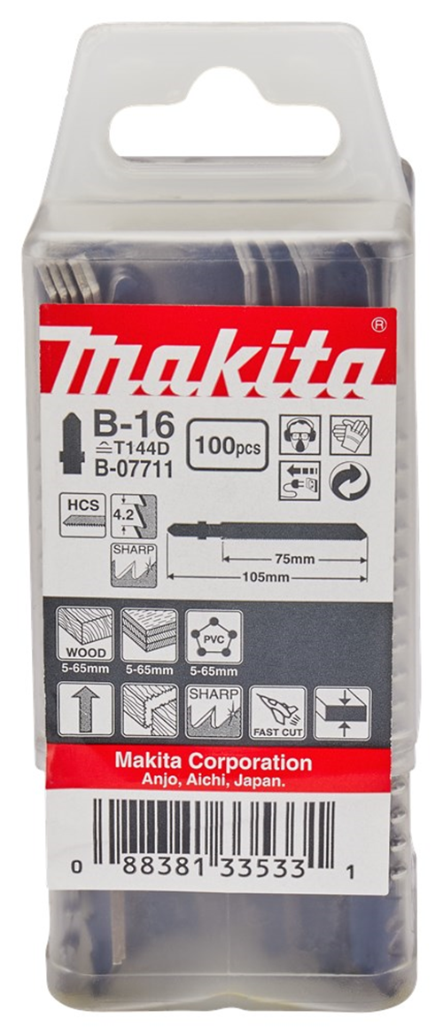 Decoupeerzaagblad Makita For Wood - B-16 T144D 105MM SET à 100 STUKS Decoupeerzaagblad Makita For Wood - B-16 T144D 105MM SET à 100 STUKS