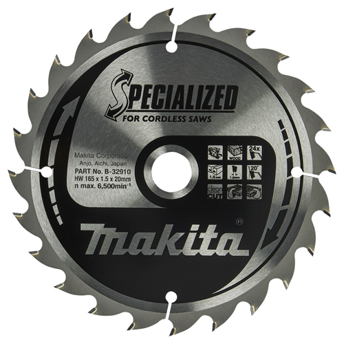 Cirkelzaagblad Hm Makita - 165X1.5X20MM 24T ATAF Cirkelzaagblad Hm Makita - 165X1.5X20MM 24T ATAF