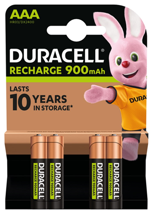 Batterijen Oplaadbaar Potlood Duracell - AAA HR03 1.2V SET à 4 STUKS Batterijen Oplaadbaar Potlood Duracell - AAA HR03 1.2V SET à 4 STUKS