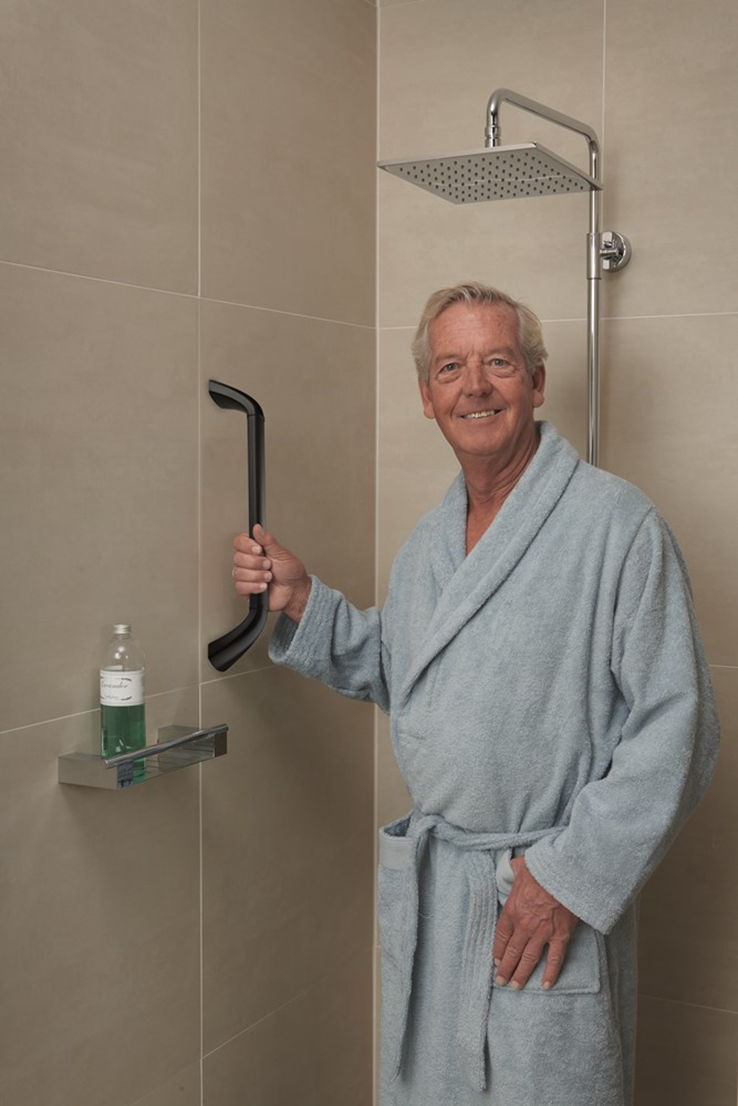 wandbeugel zwart/aluminium secucare wandbeugel zwart/aluminium secucare