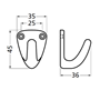 handdoekhaak aluminium f1 hermeta-3 handdoekhaak aluminium f1 hermeta-3